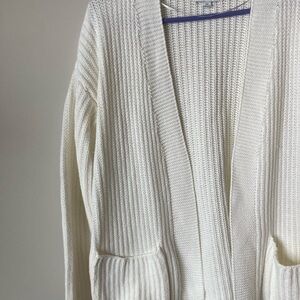 Kensie Cream Ribbed Cardigan